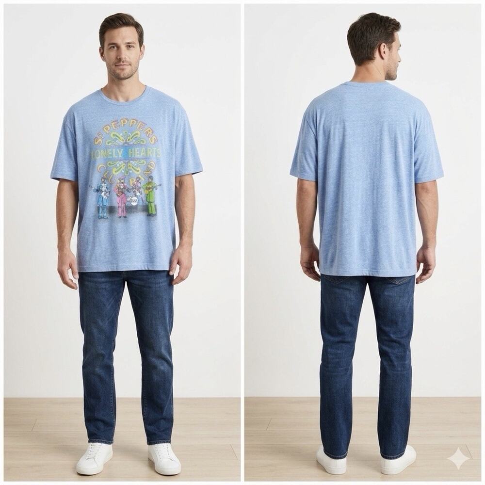 The Beatles Sgt Peppers Lonely Hearts Club Band T-Shirt Men's 3XL Blue Heather